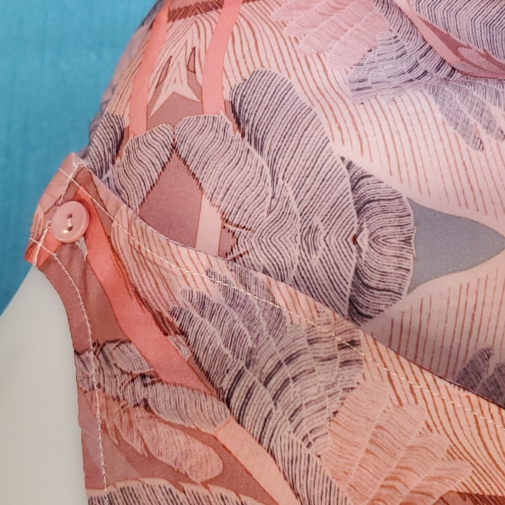 Nikita peach & coral silky breezy spring summer romper - Picture 8 of 14